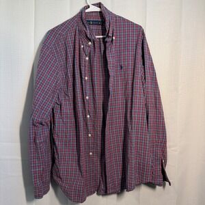 Ralph Lauren Men XL Plaid Button Down Shirt Classic Fit Casual Long Sleeve